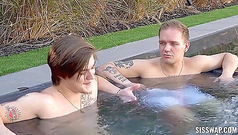 Sexy brunette hair with a sex toy