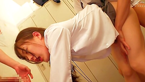 Sexy young signs coffee and her feet